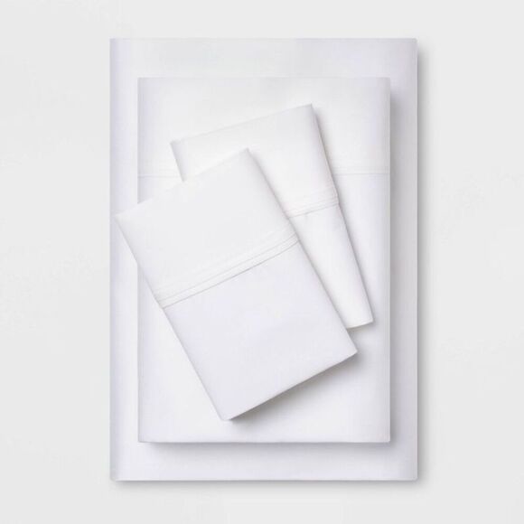 Threshold -  400 Thread Count Cotton Sateen 4-Piece S White - Picture 1 of 4
